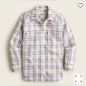 JCrew Relaxed-fit flannel shirt in lavender plaid NWT 6